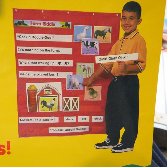 Farm Animals POCKET CHART complete set LAMINATED Scholastic - Picture 3 of 11